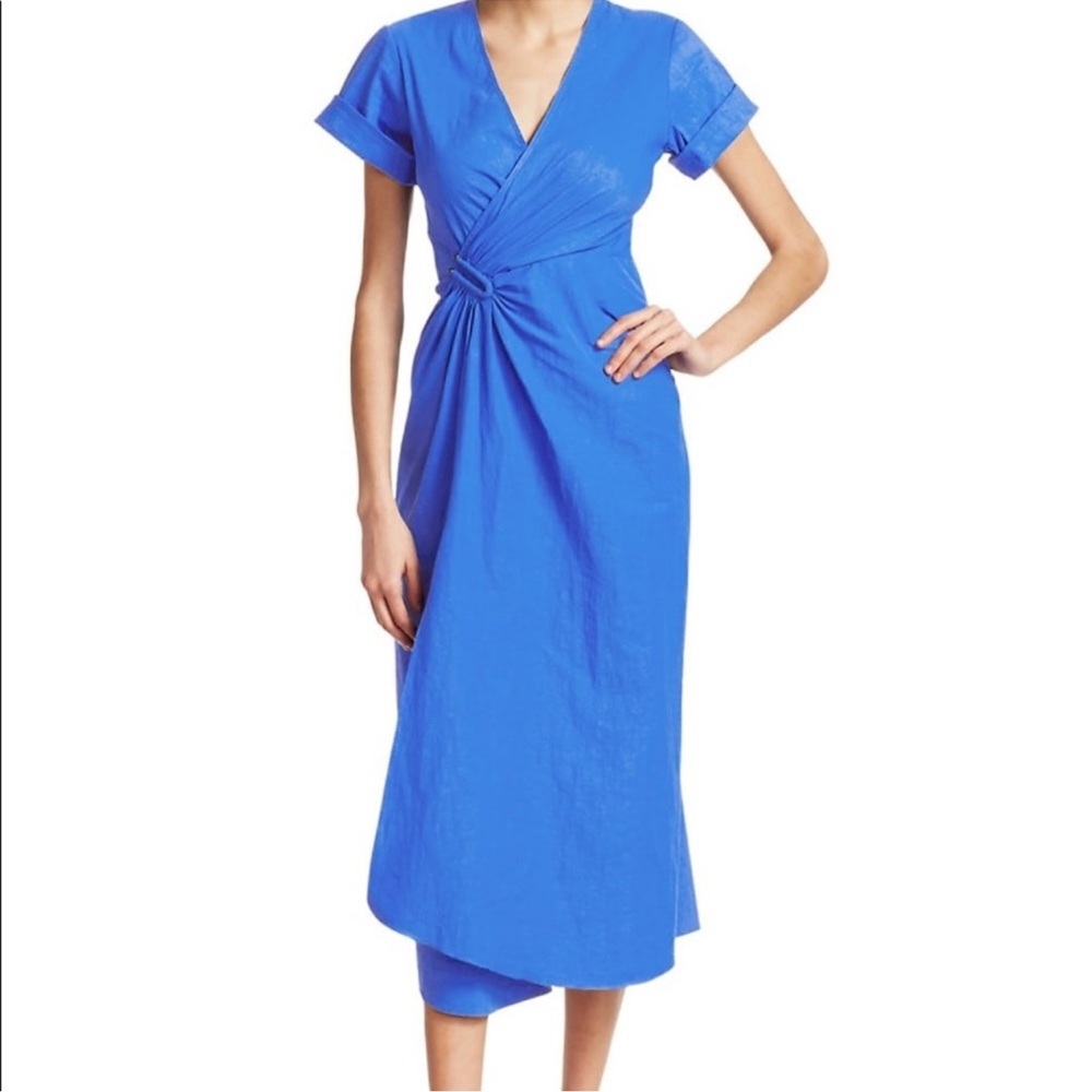 A.L.C. Edie Linen-Blend Wrap Midi Dress